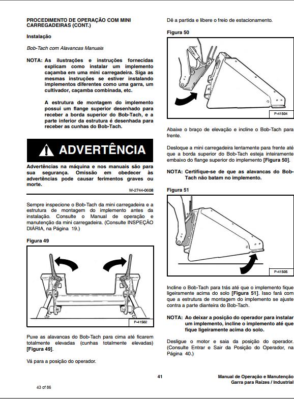 Bobcat Grapple Root Industrial 36 48 Operation Maintenance Manual 6986604 PT 1