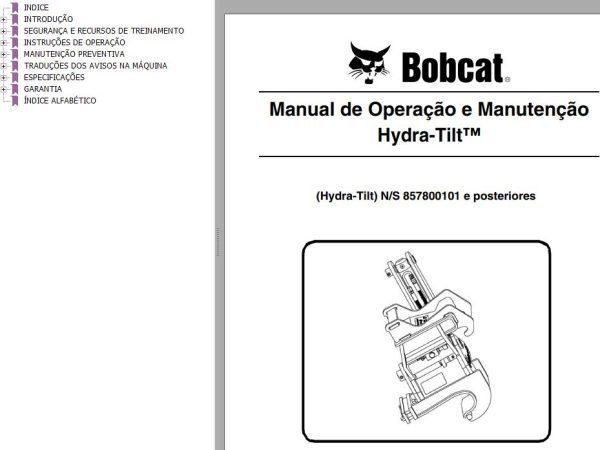Bobcat Hydra Tilt Operation Maintenance Manual 6901173 PT