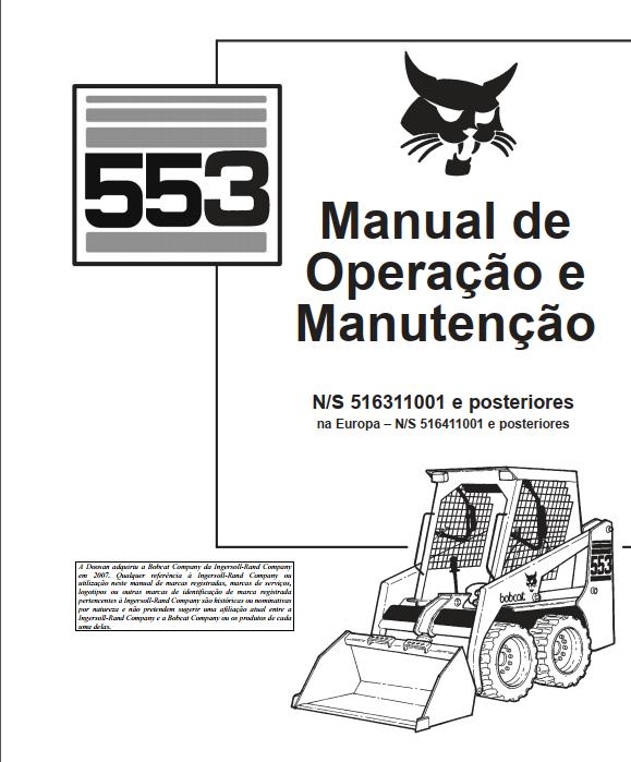 Bobcat Loader 553 Operation Maintenance Manual PT