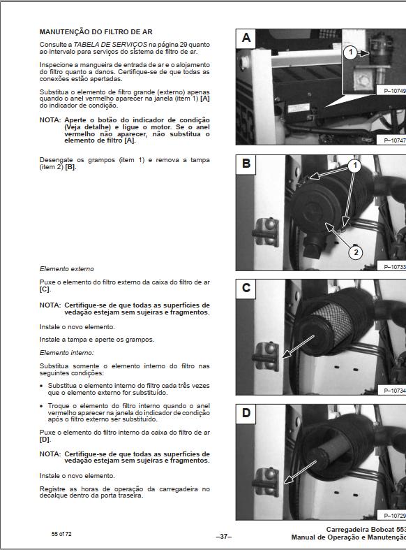 Bobcat Loader 553 Operation Maintenance Manual PT 1