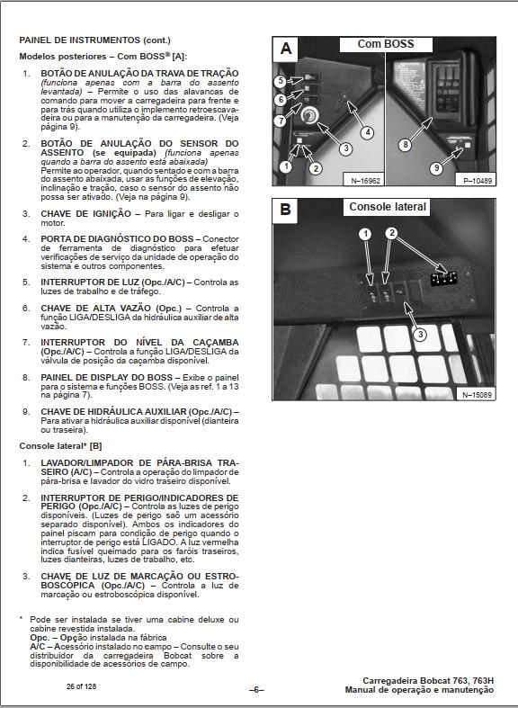 Bobcat Loader 763 Operation Maintenance Manual PT 1