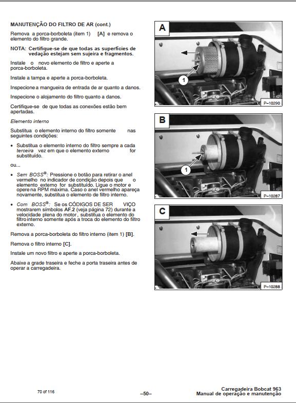 Bobcat Loader 963 Operation Maintenance Manual PT 1