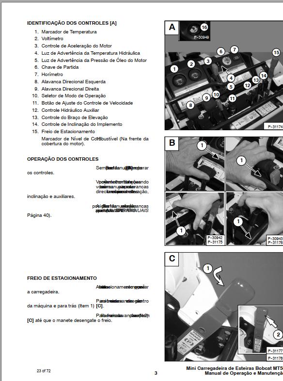 Bobcat Loader Mini Track MT50 Operation Maintenance Manual 6901508 PT 1