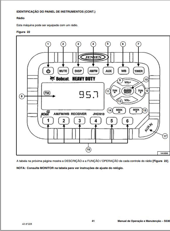 Bobcat Loader S530 Operation Maintenance Manual PT 1