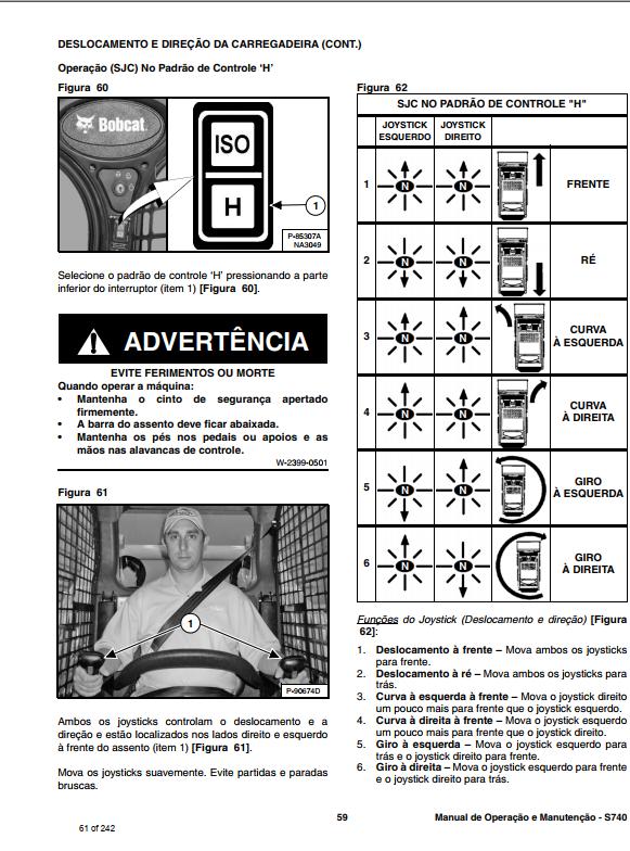 Bobcat Loader S740 Operation Maintenance Manual 7252362 PT 1