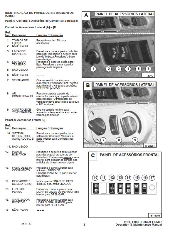 Bobcat Loader T190 Operation Maintenance Manual PT 1