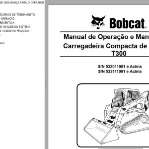 Bobcat Loader T300 Operation Maintenance Manual PT