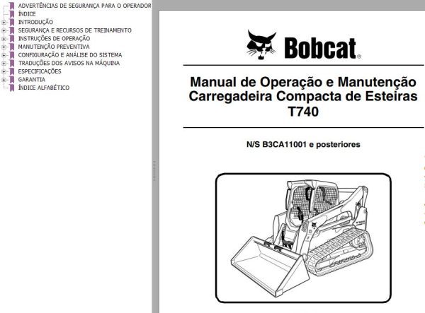 Bobcat Loader T740 Operation Maintenance Manual 7252366 PT