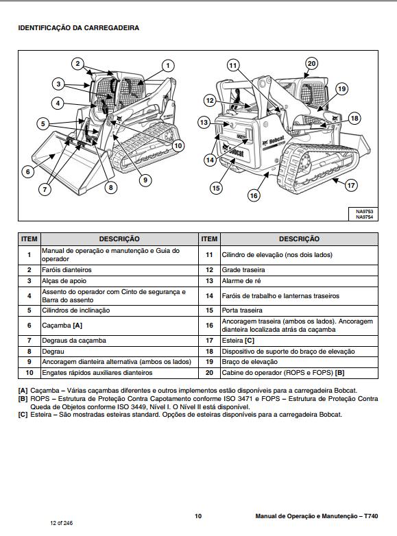 Bobcat Loader T740 Operation Maintenance Manual 7252366 PT 1