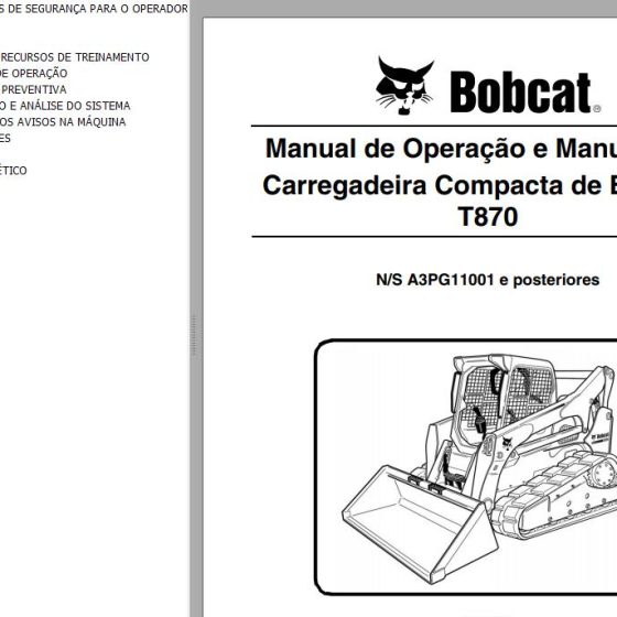 Bobcat Loader T770 Operation &amp; Maintenance Manual PT