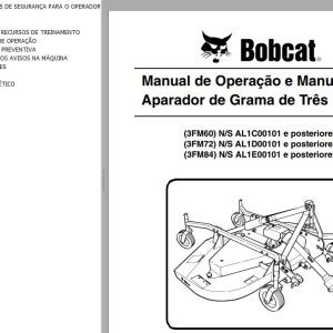 Bobcat Mower 3FM60 3FM72 3FM84 Operation Maintenance Manual 6989545 PT