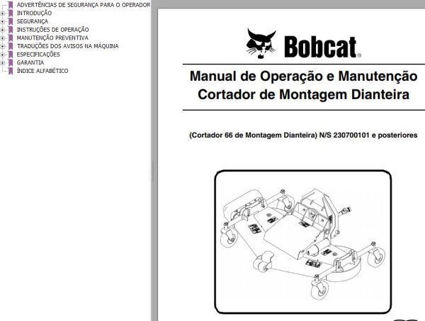 Bobcat Mower 66 Operation Maintenance Manual 6990477 PT