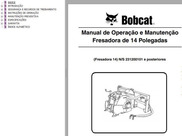 Bobcat Planer 14 Operation Maintenance Manual 6901034 PT
