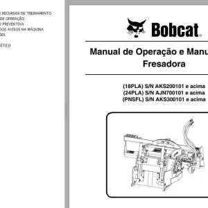 Bobcat Planer 18PLA 24PLA PNSFL Operation Maintenance Manual 6989704 PT