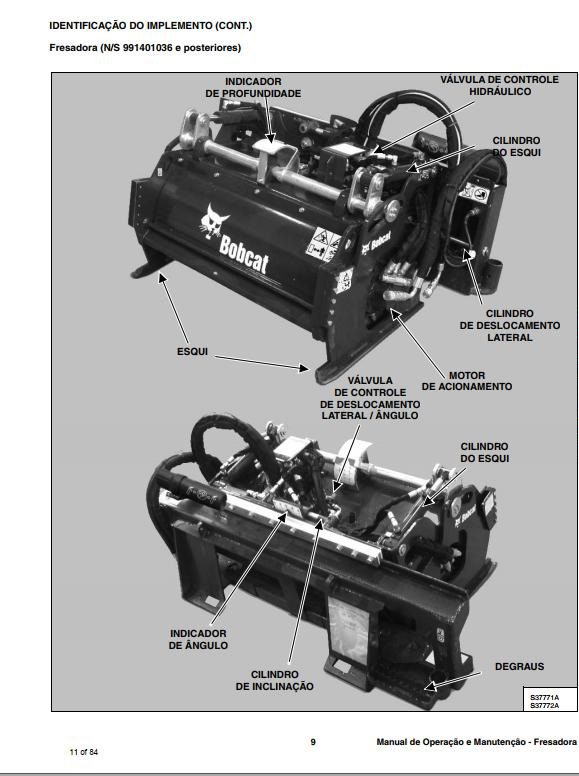 Bobcat Planer 40PSL Operation Maintenance Manual 6901046 PT 1