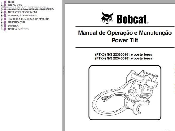 Bobcat Power Tilt PTX3 PTX4 Operation Maintenance Manual 6900779 PT