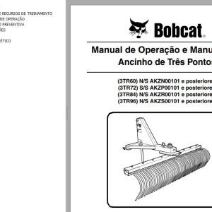 Bobcat Rake Tine 3TR60 3TR72 3TR84 3TR96 Operation Maintenance Manual 6989536 PT