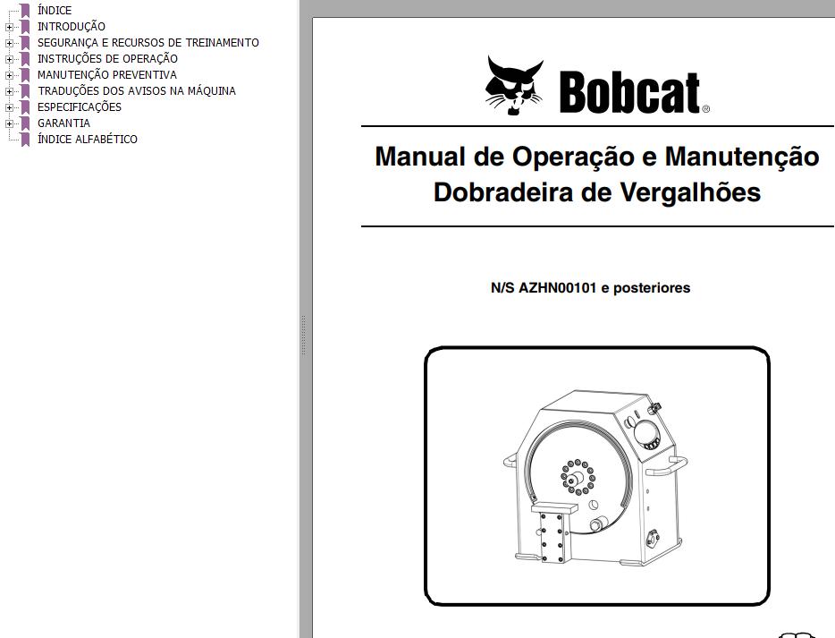 Bobcat Rebar Bender Operation Maintenance Manual 6990430 PT