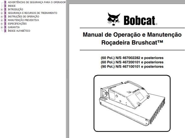 Bobcat Rotary Cutter 60 90 Operation Maintenance Manual 6901939 PT