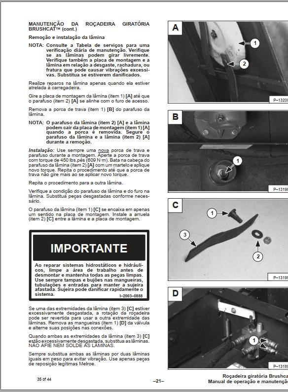 Bobcat Rotary Cutter Operation Maintenance Manual 6900451 PT 1