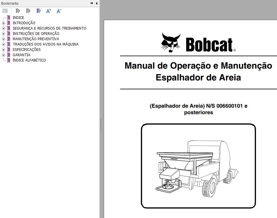Bobcat Sand Spreader Operation Maintenance Manual 6902779 PT