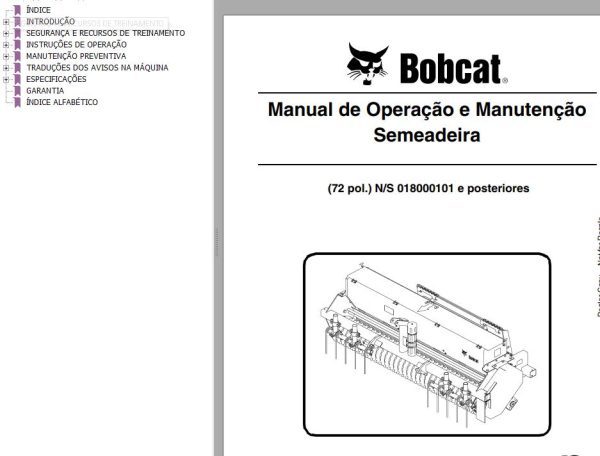 Bobcat Seeder 72 Operation Maintenance Manual 6903157 PT
