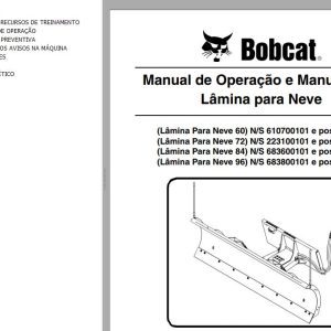 Bobcat Snow Blade 60 72 84 96 Operation Maintenance Manual 6900659 PT