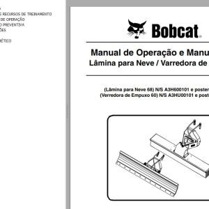 Bobcat Snow Blade 68 60 Operation Maintenance Manual 6904730 PT