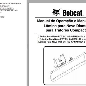 Bobcat Snow Blade FCT54 FCT69 FCT84 Operation Maintenance Manual 6990008 PT
