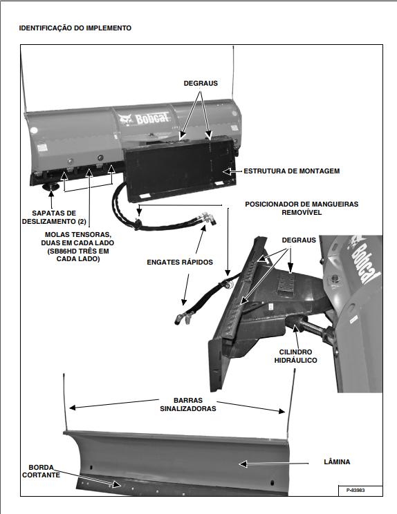 Bobcat Snow Blade SB86HD SB96HD SB108HD Operation Maintenance Manual 6987134 PT 1