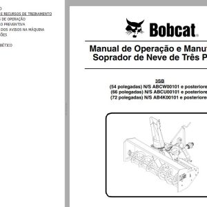 Bobcat Snowblower 54 66 72 Operation Maintenance Manual 6986931 PT