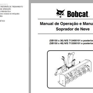 Bobcat Snowblower SB150x36 SB150x48 Operation Maintenance Manual 6902477 PT