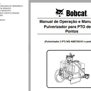Bobcat Sprayer 3PT Operation Maintenance Manual 6986904 PT