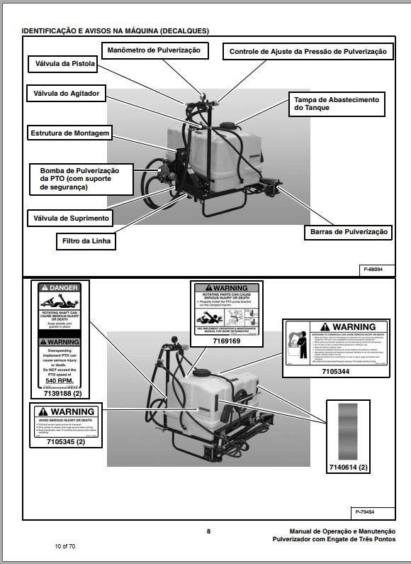 Bobcat Sprayer 3PT Operation Maintenance Manual 6986904 PT 1