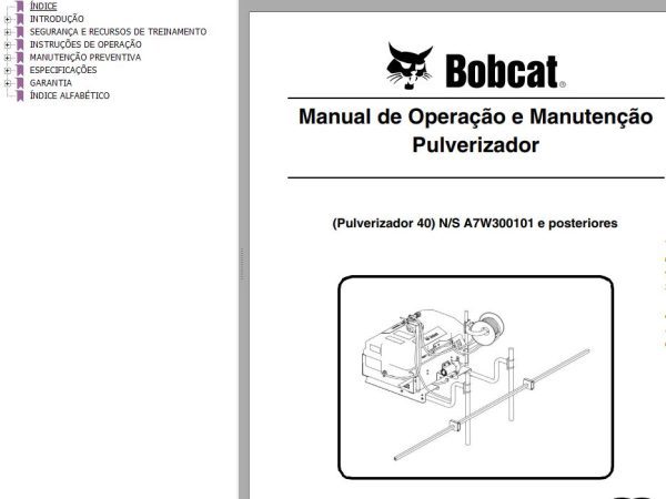 Bobcat Sprayer 40 Operation Maintenance Manual 6986510 PT