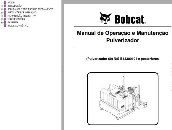 Bobcat Sprayer 60 Operation Maintenance Manual 6990479 PT