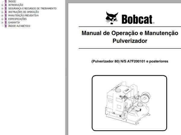 Bobcat Sprayer 80 Operation Maintenance Manual 6986508 PT