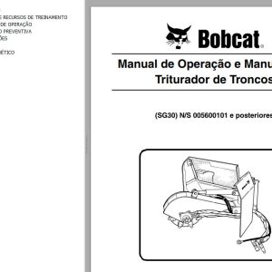 Bobcat Stump Grinder SG30 Operation Maintenance Manual 6902662 PT
