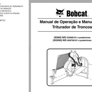 Bobcat Stump Grinder SG60 SGX60 Operation Maintenance Manual 6901089 PT