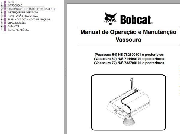 Bobcat Sweeper 54 60 72 Operation Maintenance Manual 6724016 PT