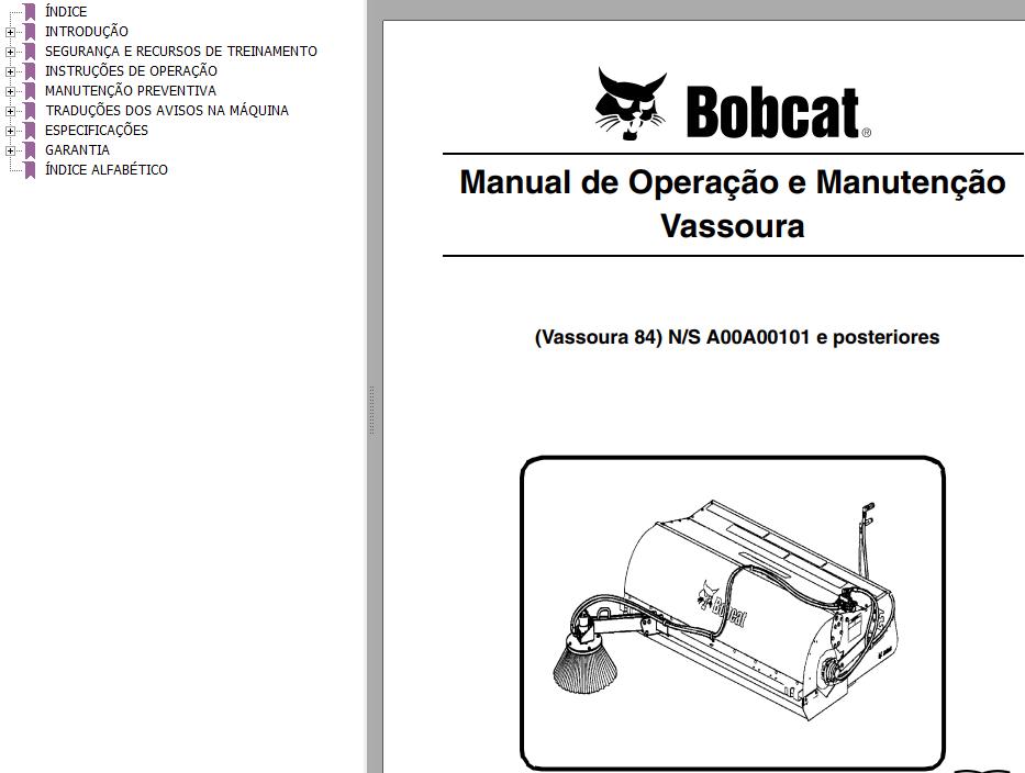 Bobcat Sweeper 84 Operation Maintenance Manual 6904232 PT