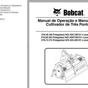 Bobcat Tiller 3TIL48 3TIL60 3TIL74 Operation Maintenance Manual 6987114 PT
