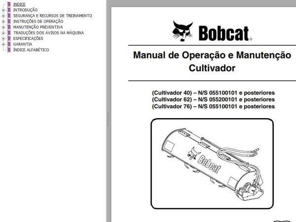 Bobcat Tiller 40 62 76 Operation Maintenance Manual 6902943 PT