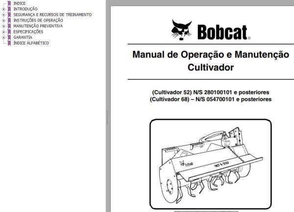 Bobcat Tiller 52 68 Operation Maintenance Manual 6722851 PT