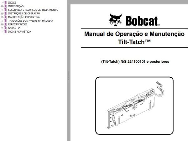 Bobcat Tilt Tatch Operation Maintenance Manual 6903158 PT