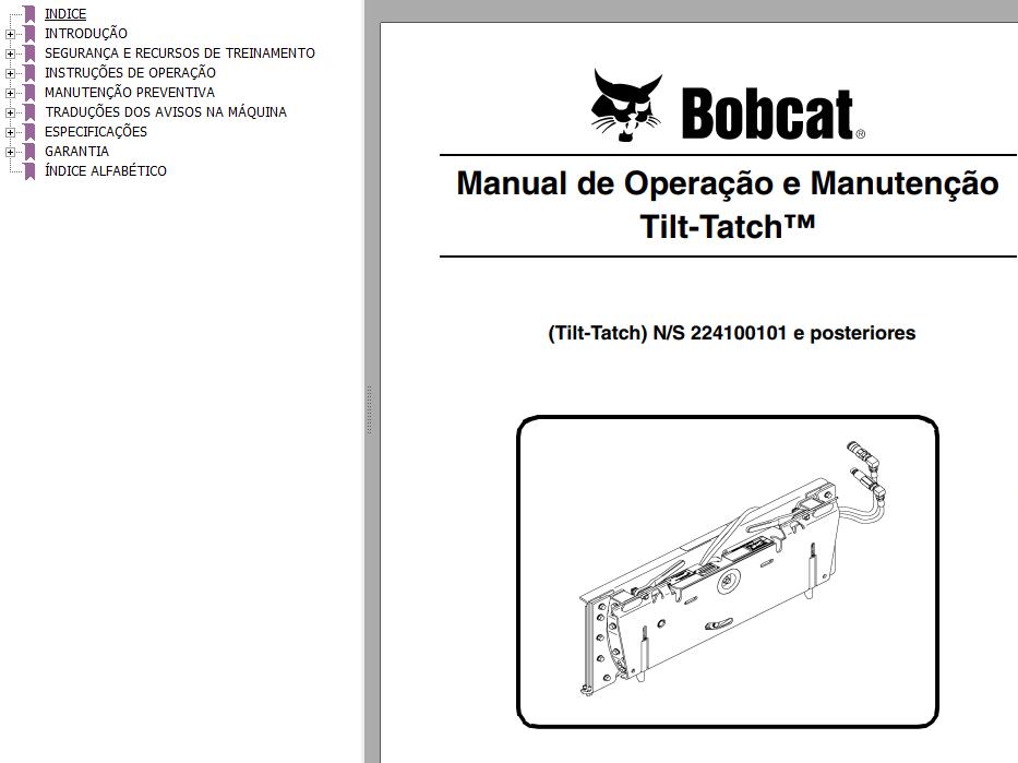 Bobcat Tilt Tatch Operation Maintenance Manual 6903158 PT