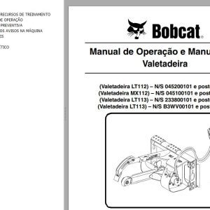 Bobcat Trencher LT112 MX112 LT113 Operation Maintenance Manual 6902550 PT