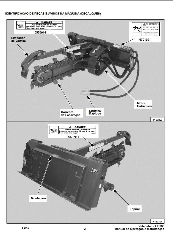 Bobcat Trencher LT303 Operation Maintenance Manual 6901765 PT 1