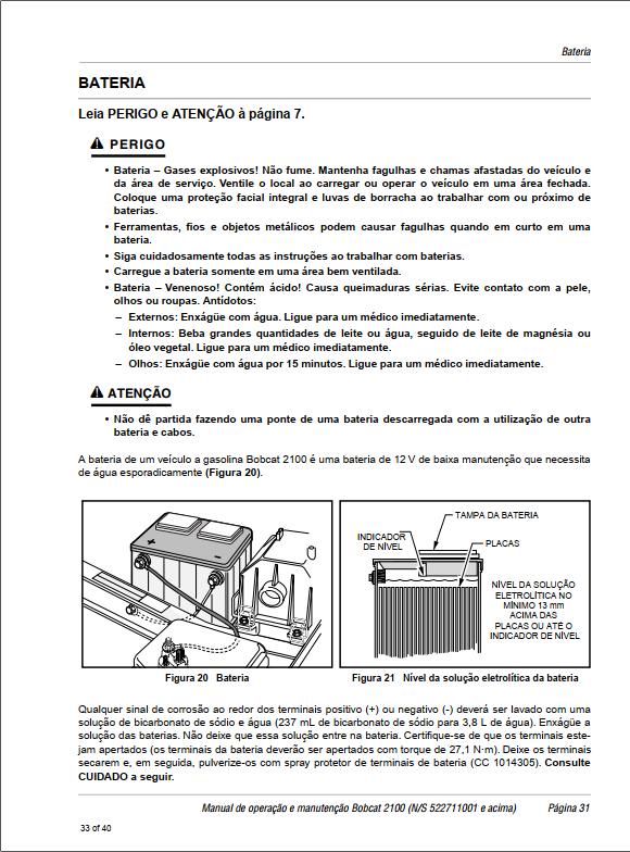 Bobcat Utility 2100 Operation Maintenance Manual 6901986 PT 1