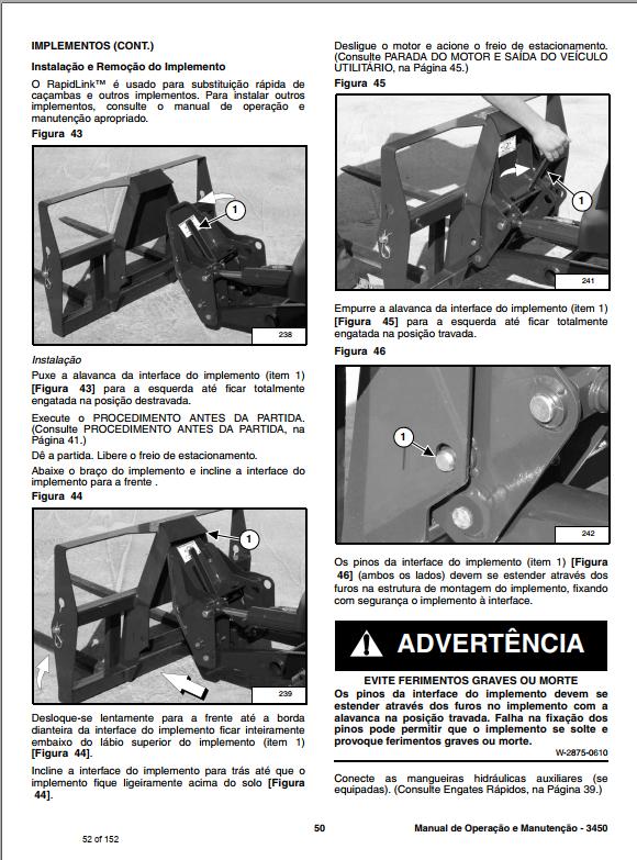 Bobcat Utility 3450 Operation Maintenance Manual PT 1 1